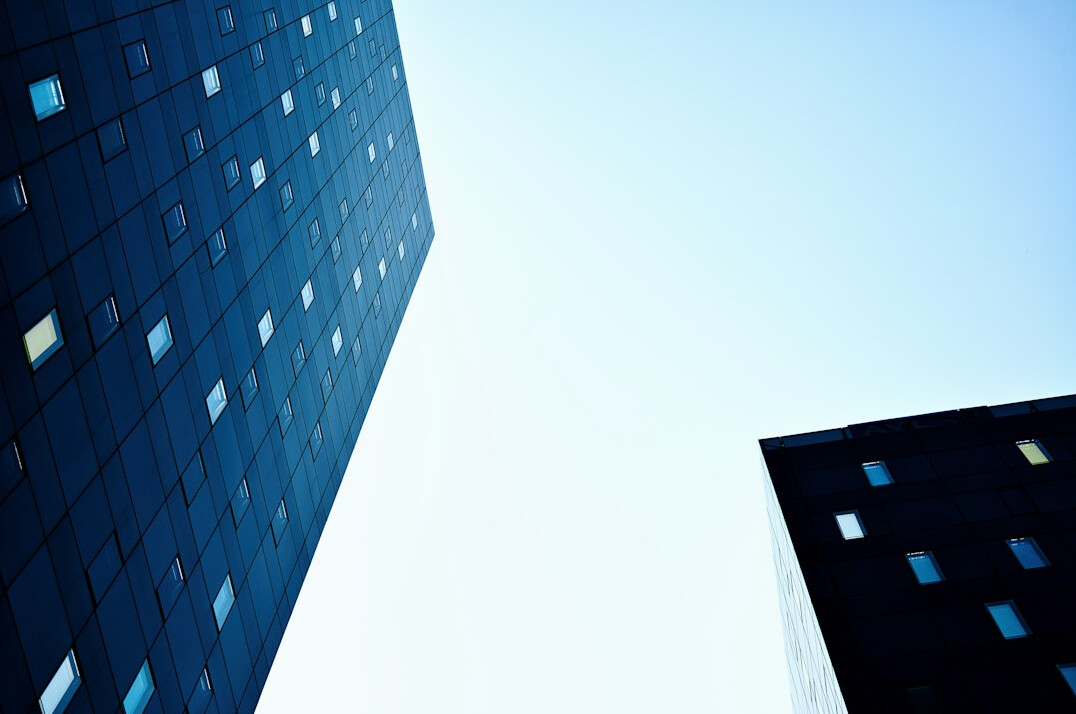 Modern glass office building exterior in Zagreb